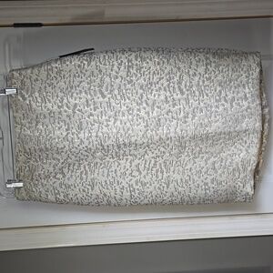 Worthington Cream WithGold Thread Jacquard Print Pencil Skirt NWT Size 10